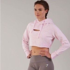 Gymshark pink cropped hoodie